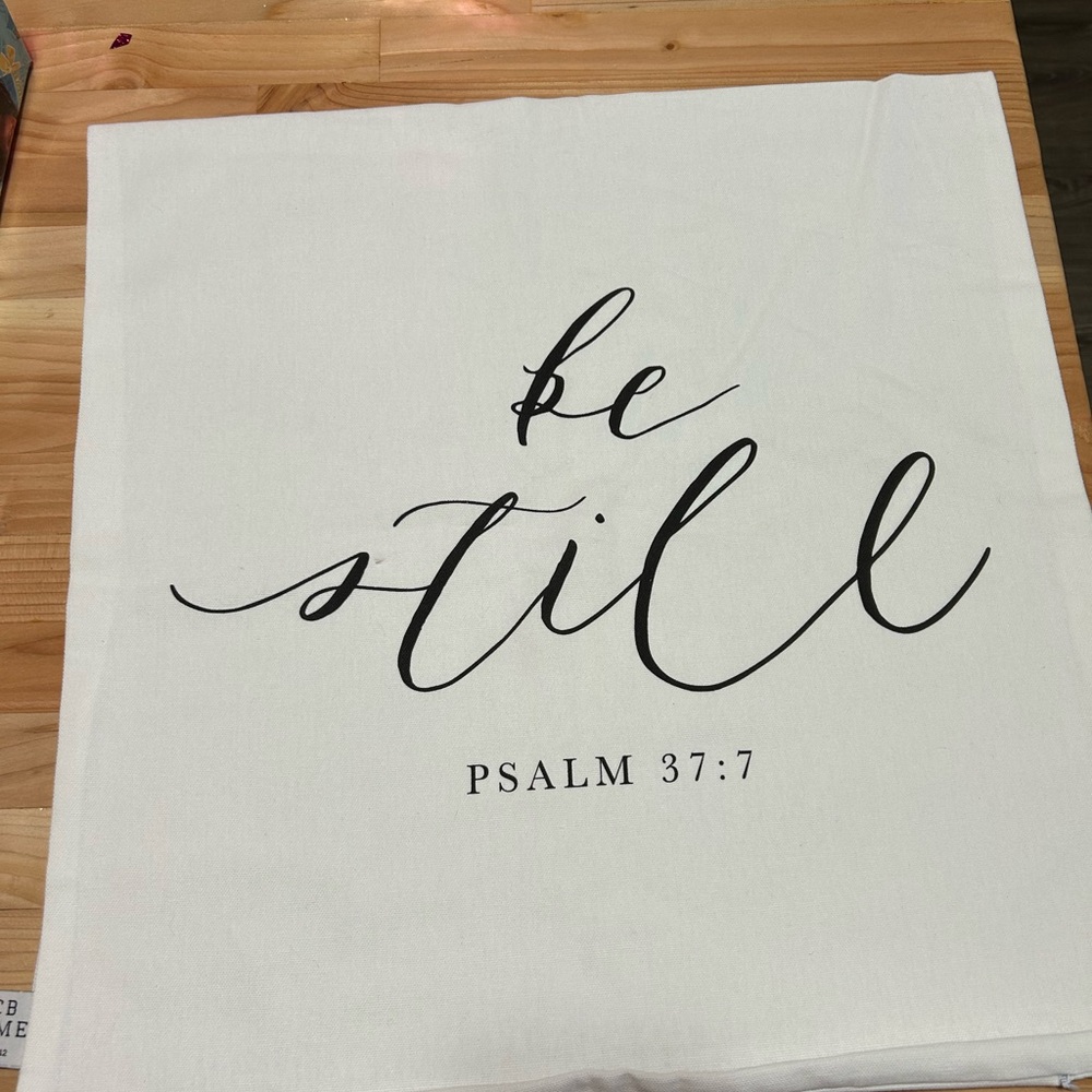 Be Still White Pillow Cover